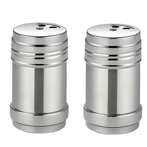 2Counts Stainless Steel Condiment Jar, Anti-Caking Sealed Moisture-Proof Design, Salt Sugar Spice Storage Container, Reusable Portable Organizer