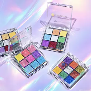 SheenEffect Duochrome Mermaid Eyeshadow Palette - 9 Shades, Brightening Special Colors, Highly Pigmented, Blendable, Gentle Daily Lid Shimmer Glitter Cosmetic Makeup