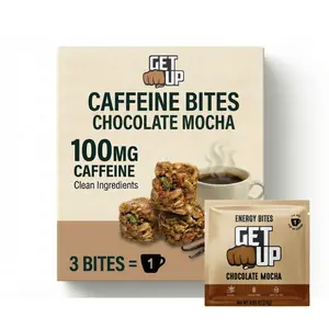 GetUp – Caffeinated Granola Bites - Chocolate Mocha – 100mg Caffeine Energy Bites – Low Calorie, Gluten-Free, 0 Seed Oils – Pre-Workout Portable Snack – Coffee Substitute - Low Sugar Energy