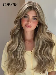 Topshe Mono Wig 6.5x5.5 HD Lace Front, 22 Inch Synthetic Heat Resistant Fiber, Natural Look Hair Replacement System, Daily Wear Fashion Design, Synthetic Lace Front Wigs