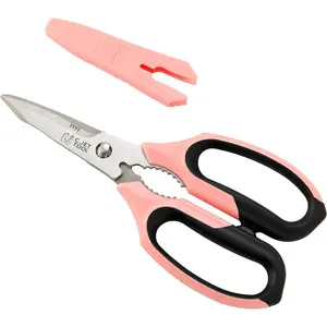8" Heavy Duty Scissors, Utility Scissors All Purpose for Cardboard, Plastic, Carpet, Rope, Leather. Sharp Stainless Steel Blades, Non‑Slip Handle, Kitchen Shears for Food, Meat & Poultry