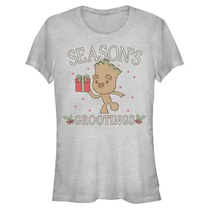 Junior's Marvel: I Am Groot Season's Grootings T-Shirt