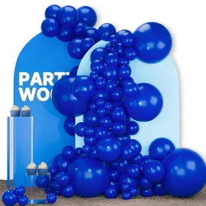 PartyWoo Royal Blue Balloons 130pcs Different Sizes Pack of 18 12 10 5 Inch Dark Blue Balloon Arch Kit for Baby Shower Gender Reveal Graduation Under The Sea Birthday Party Decorations Blue-Y59