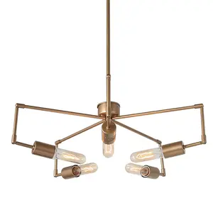 Ksana Mid Century Modern Sputnik Chandelier Light Fixture, Height Adjustable Ceiling Hanging Light for Dining Room
