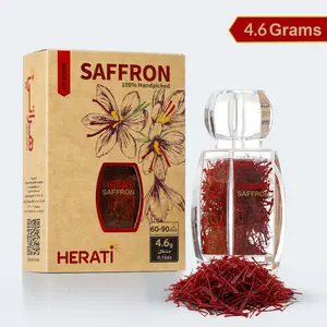 4.6g Herati Saffron: Grade A+ Super Negin Threads - 4.6g Crystal Bottle for Mood, Tea & Gourmet Cooking - 100% Handpicked