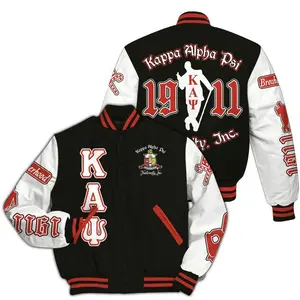 Kappa Alpha Psi Black Varsity Jacket 1911 Fraternity Style, Minimal Sport Design, Greek Life Fashion Piece