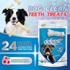 GNAWLERS - Dent Defense, Dog Teeth Cleaning Treats, All Natural Echinacea, Fresh Breath for 24 Hours, Protect Dental Health, 7pcs/pack, 105g