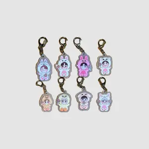SKZ Kpop Keychain with Charm - 8 Style Designs Cute Characters Various Colors Perfect for Fans of Adorable Designs