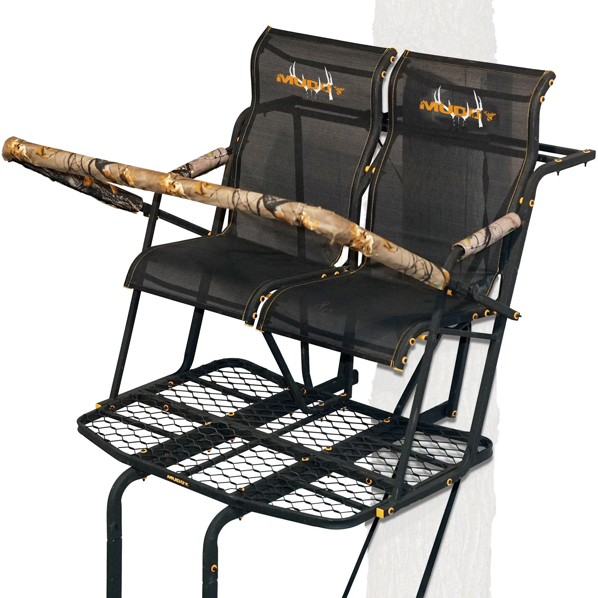 Muddy The Rebel 2.5, 17 Foot Hunting Ladderstand, 2 Person Climbing Tree Stand Muddy The Rebel 2.5, 17 Foot Hunting Ladderstand, 2 Person Climbing Tree Stand