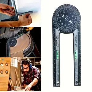 360 Degree Rotating Angle Measurer, Precision Woodworking Tool, Ideal for Table Saw, Baseboard Cutting, Home Renovation