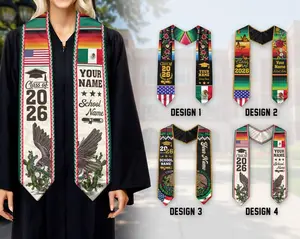 Mexican American Flag Graduation Sash 2026 , Mexico Graduation Stole 2026, Graduation Gift, Graduation Gift Style Graduation Stole Class of 2026 Gift for Student , Mixed Flag Graduation Scarf