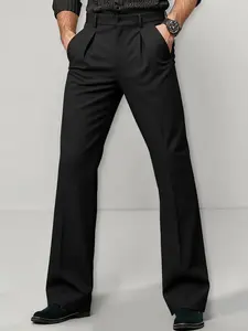 Men's Micro-Flared Business Pants, Stretchy Formal Wear for Meetings, Weddings, Office, Light Luxury Dates, Versatile Business, Trouser