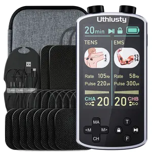 Uthlusty Low Frequency Therapy Device, Rotating Design, TENS & EMS Muscle Stimulator - 4-in-1 TENS, EMS, Relaxation & Customizable Frequency+Pulse - 36 Modes, 20 Intensity Levels, Memory & Favorites, 3.8” Color Display