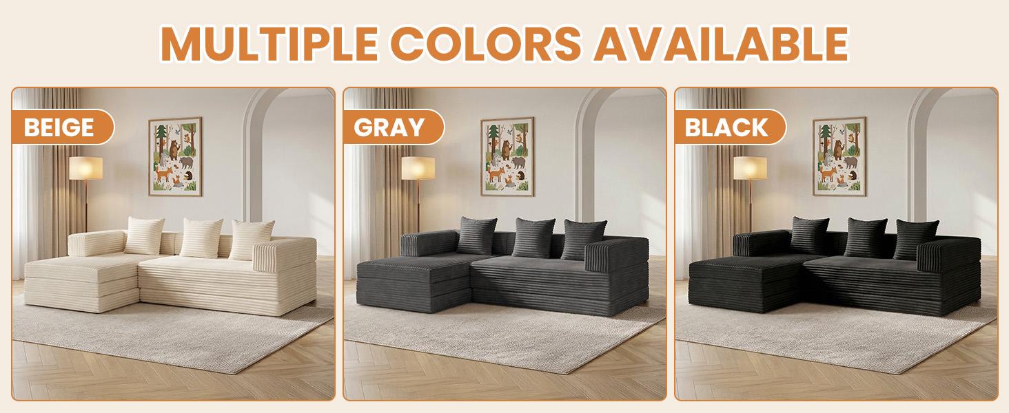 Winzoo DIY Folding Boneless Couch,Oversized Convertible Modular Sectional Sofa Bed,Modern  Cloud Couch,Sleeper Sofa,Futon for Small Spaces Apartment