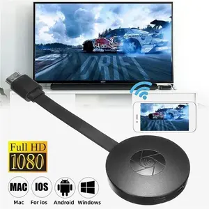 1080P HD Wireless Display Dongle, Screen Mirroring Adapter for iPhone Android PC, WiFi TV Stick for Projector & TV Box, Portable Video Receiver