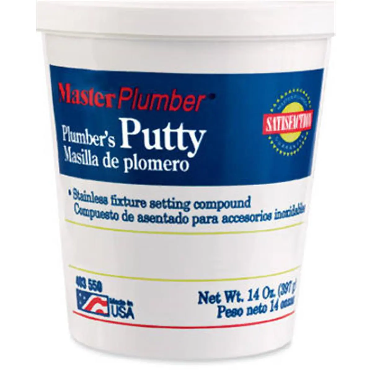 212 MAIN William H Harvey Master Plumber Putty, 14 oz, Long-Lasting for Fixture Sealing, 14Oz