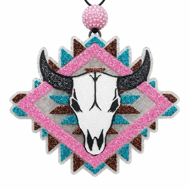 Aztec Bull Skull Car Freshie – Western Cow Skull Car Air Freshener