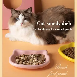 Cat Bowl Plastic Food Dish for Cats and Dogs, Baby Cat Feeder, Canister Tray, Snack Plate, Freezer Meal Tray, Low Profile Pet Bowl