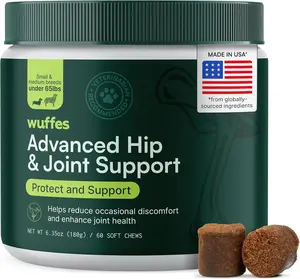Wuffes Hip & Joint Chews for Dogs - Mobility Support Supplement - Suitable for Small Breeds & Large Breeds - Made in USA - 60 Soft Chews