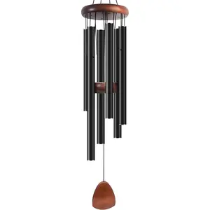 Large Aluminium Wind Chimes 37" to Create a Zen Atmosphere Suitable for Outdoor, Garden, Patio Decoration. Classic Black Wind Chime with Wind Catcher Suitable as A Gift for Mom Neighbor Unisex