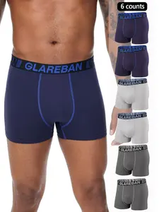 6pieces Pack Young Men Boxer Shorts Fashion Classic Style Plain Underwear Male Brand Boxer And Underpants For Homme Set Slip Panties