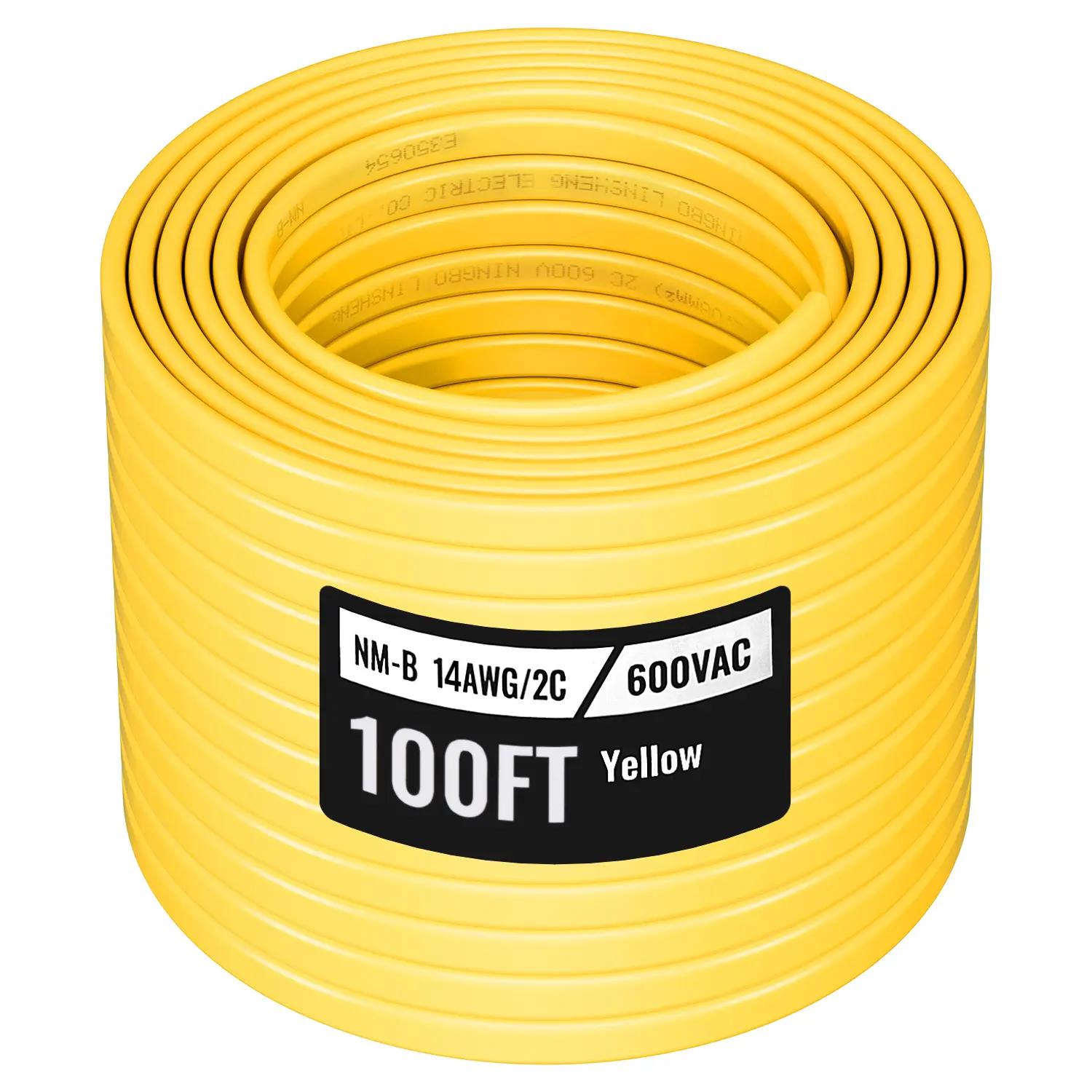 【Summerfinds】VEVOR NM-B Home Electrical Wire 14AWG/2C Non-Metallic Residential Indoor Cable with Ground, Durable PVC Sheathed High-Purity Copper Core (High Conductivity, Flexible, Easy to Install) for Outlets & Lighting Projects (100 ft)