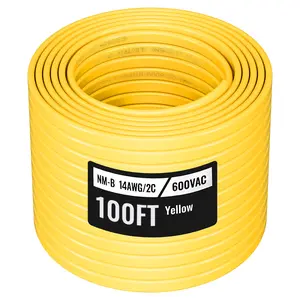 VEVOR NM-B Wire,  14AWG/2C Non-Mettalic Residential Indoor Electrical Wire with Ground, PVC Sheathed High-Purity Copper Core Cable, for Outlets, Switches, Other Loads & Lighting Wiring Project(100 ft)