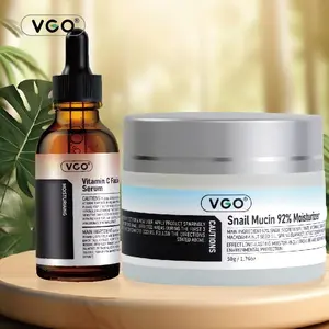 VGO Vitamin C Face Serum Hydrating with Snail Mucin Hyaluronic Acid Vitamin E for Dullness Radiance Balanced Tone Complexion Firming Essence Moisturizing Dark Spot Corrector Hydrate Skin Repair Skin Repair