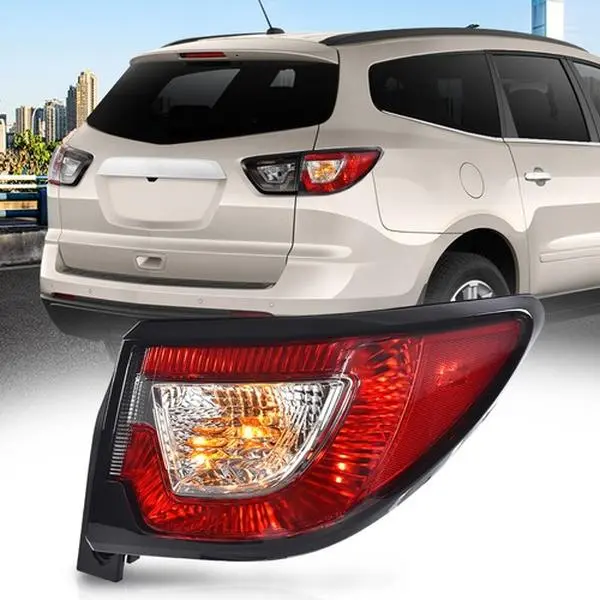 ALLGOOD 1 x Passenger Side Outer Tail Light Replacement with Bulbs, Smoked Lens Red Light, Direct Fit DOT/SAE-Compliant for 2013-2016 Chevrolet Traverse, Auto Part for Higher Visibility & Night Safety