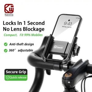 Kewig M29 Compact Aluminum Alloy Bike Handlebar Cellphone Mount - Bicycle & Scooter Accessory, 360° Rotation, 1-Hand Quick Lock/Release, Easy Installation, Fits 5.4-7.2" iPhone & Android Smartphones