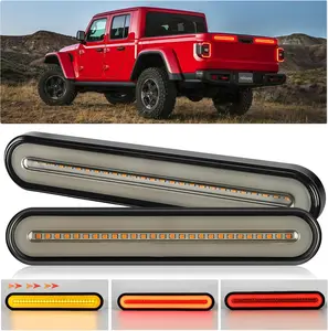 Nilight Trailer Tail Light Bar with 3-in-1 Running Stop Turn Signals Brake Light 2 Pack 9 Inch 100 LED Red & Amber Sequential Led Strip Light for Trailer RV Truck Boat Pickup SUV