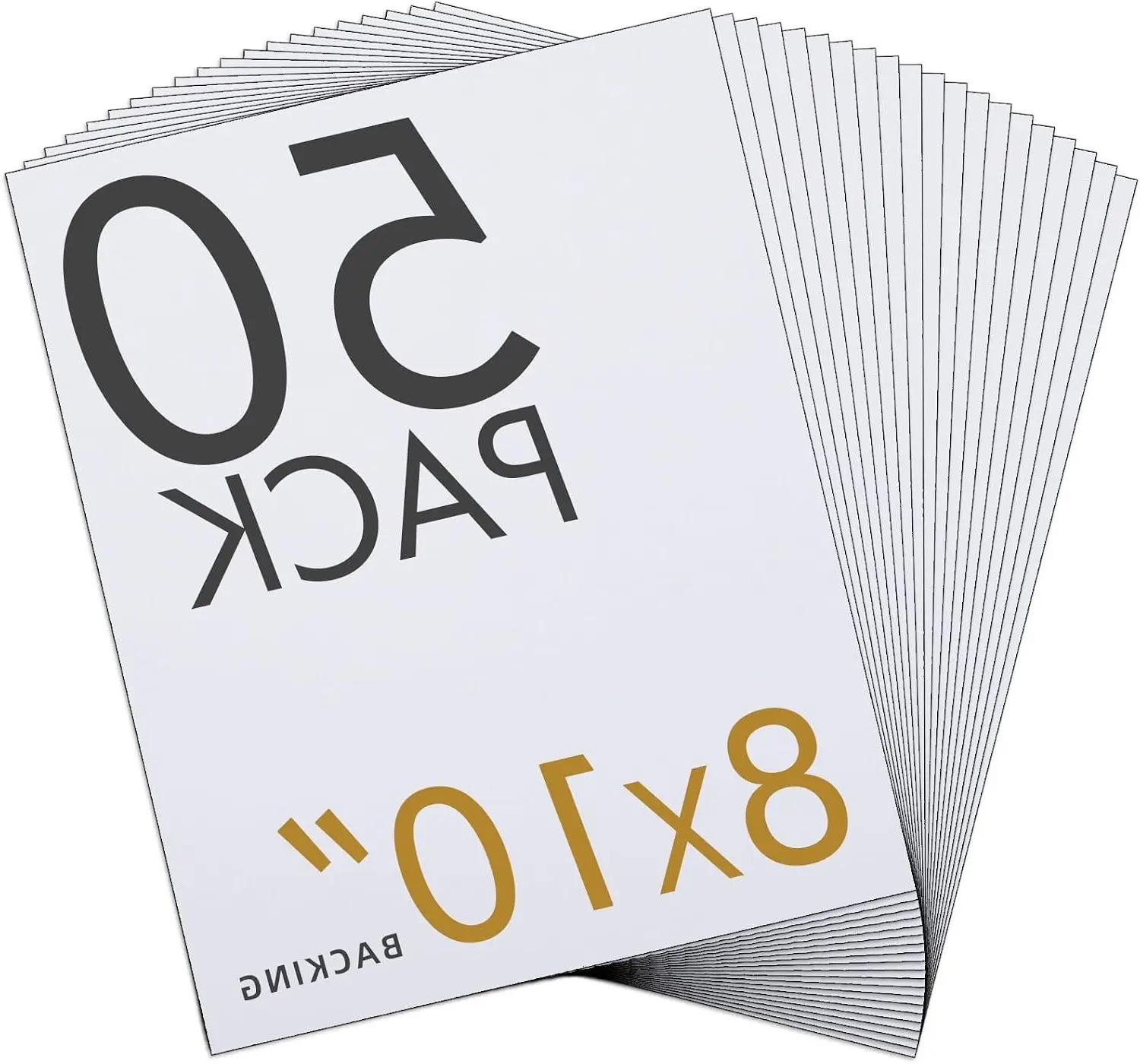 50 Pack Acid-Free White Backing Boards, 8x10 Uncut Mat Boards, 4-Ply Thickness Backer Boards for Photos, Pictures, Frames, Artworks and Prints