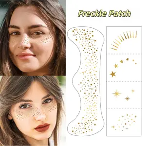 1 set of 4 color glitter pink freckle stickers, glitter tattoo stickers. Temporary makeup stickers for adult stage performances and parties. Simple and convenient, suitable for various occasions.