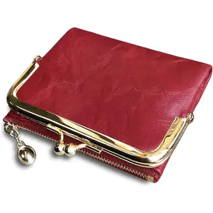 Womens Wallet RFID Small Compact Bifold Leather  Wallet,Ladies  Purse with Zipper and  Lock