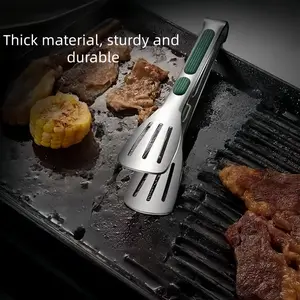 Heat-Resistant Thick Sturdy Stainless Steel Food Tongs, Anti-Hot Handle Kitchen Utensils, Barbecue Utensils, Bread Clip, Steak Grilled Vegetables BBQ Grill Clips