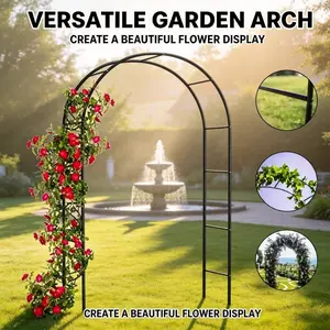 Versatile Metal Garden Arbor Stand, Freely Combined Wide & High Arch Structure, Heavy-Duty Outdoor Bracket for Floral, Vines, Balloon Arch and Garden Decoration, Adjustable Garden Trellis