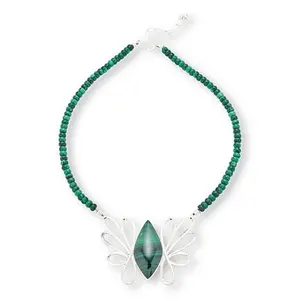 Mine Finds by Jay King Gallery Collection Sterling Silver Malachite Necklace