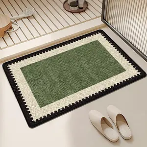 Imitation Hemp Bathroom Mat, Quick-Dry Waterproof Surface with Anti-Slip Bottom, Durable and Easy-to-Clean, Suitable for Bathrooms, Doormats and Bathroom Rugs, Bathroom Drying Doormat, Bathroom Floor Mat