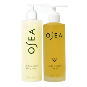 OSEA Undaria Cleanse & Glow Duo - Full Size Body Wash & Body Oil Set for Moisturize & Smooth Skin Daily Cleanser Hydrating Elixir