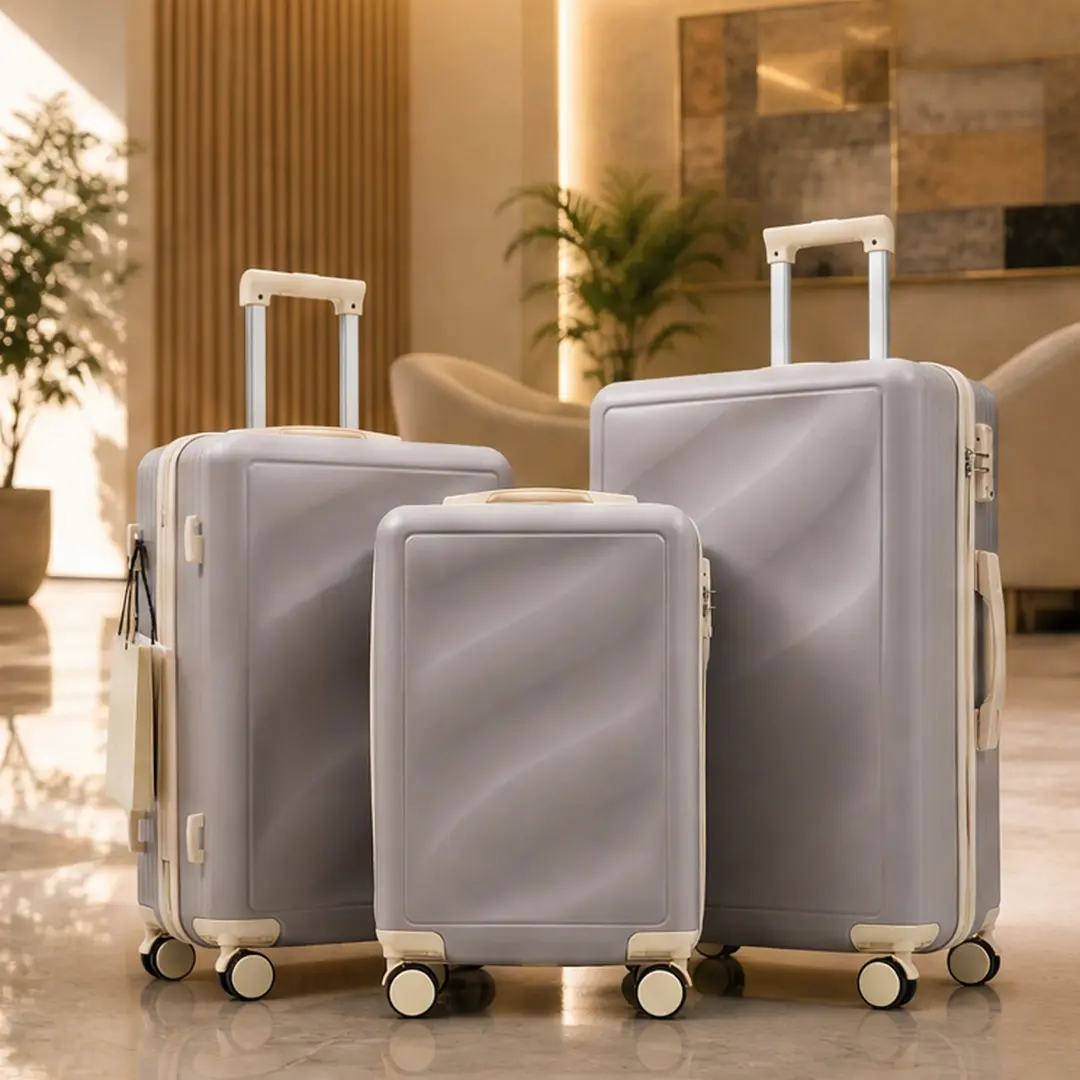 ARCH 3-Piece Sturdy ABS Traveling Bags Airport Luggage Bundle, Lightweight Hard Shell Suitcases with Spinner Wheels, TSA Lock, 20/24/28in Carry-On/Checked Bags, Textured Scratch-Resistant Exterior, Telescoping Handle, Side Hooks, Multiple Colors