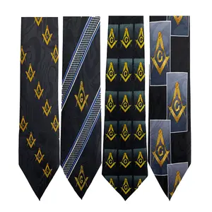 Steven Harris Pack Of 4 Mens Mason Compass Neck Ties Masonic Square Freemason Neckties