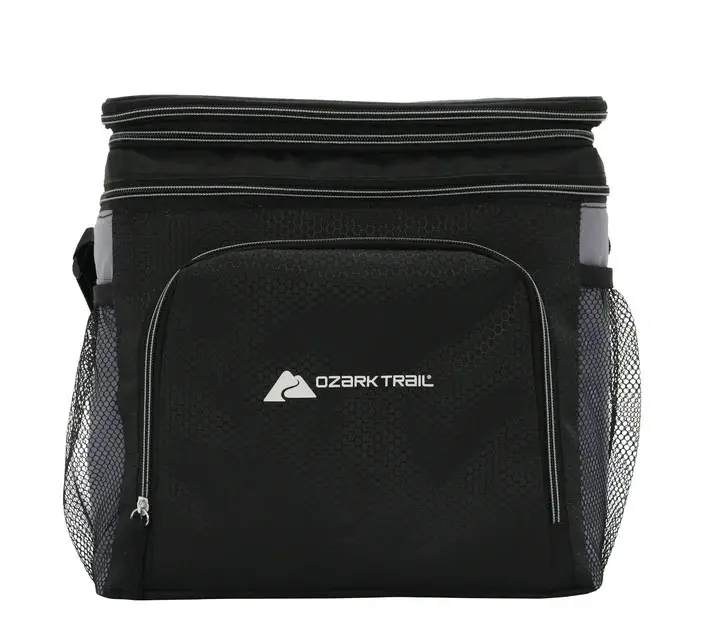 Soft-Sided 24-Can Cooler, 19 QT Capacity, Black