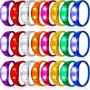 20 LED Light-Up Music Bracelets, Sound-Activated Glowing Bracelets, perfect for celebrity concerts, glow-in-the-dark parties, Christmas party favors, birthday gifts, carnivals, concerts, and nighttime events (durable silicone)