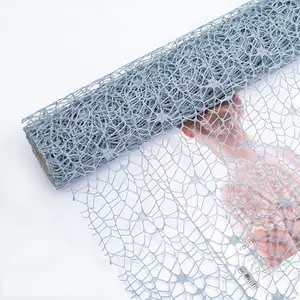 Korean Embroidered Mesh Hollow Flower Packaging Paper, Gift Wrapping Supplies, Floral Bouquet Wrapping Net, 1 Roll, 19.7x180 Inches, Ideal for Florists