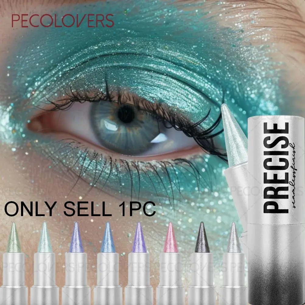 1PC Glitter Finish Eyeshadow Pencil - Shimmering Eye Makeup with Metallic Tube, Waterproof & Long Lasting, Perfect for Gift Giving and Stocking up, Glitter Beauty