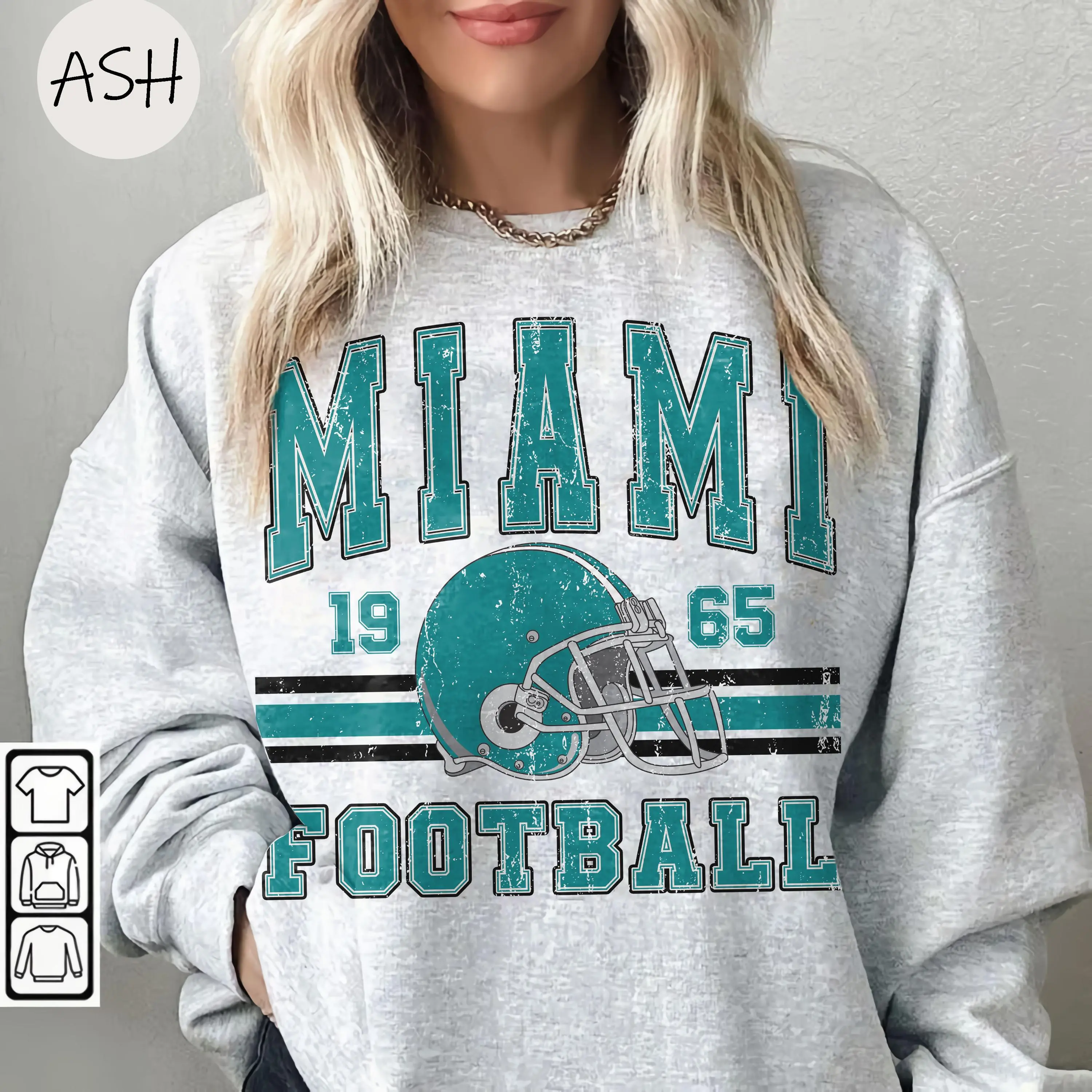 [SALE UP TO 45%] Vintage 90s Style Miami Football Sweatshirt, Retro Sports Fan Shirt, Trendy Game Day Gifts