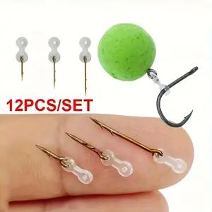 12 Piece Metal Bait Hooks Set for Carp Fishing, Durable Feeder Clips for Corn and Fish Food, Ideal for Anglers, Durable Material, Fishing Tools