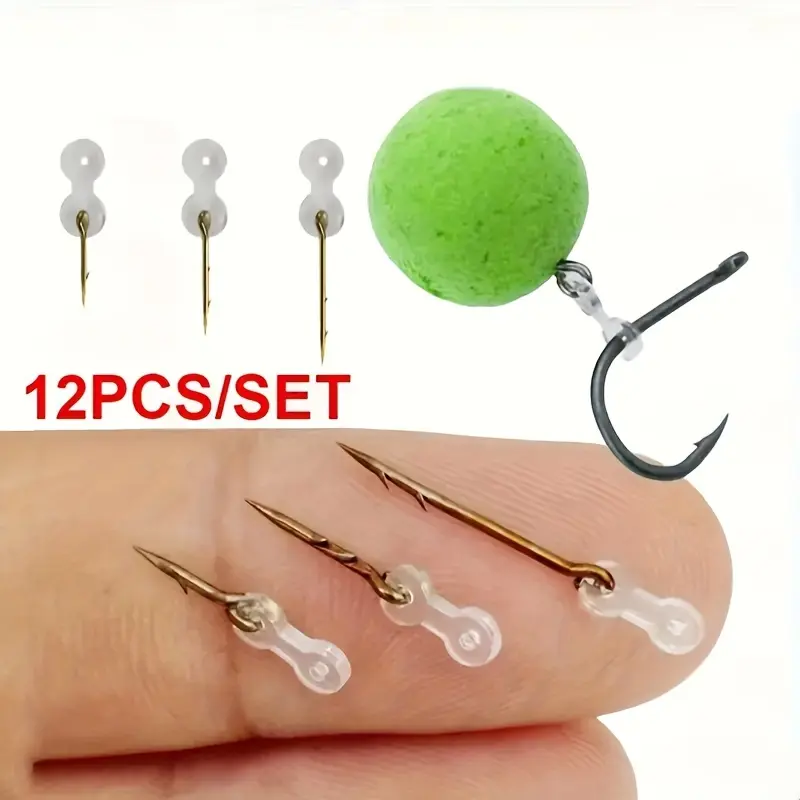 12 Piece Metal Bait Hooks Set for Carp Fishing, Durable Feeder Clips for Corn and Fish Food, Ideal for Anglers, Durable Material, Fishing Tools, Carp Fishing Equipment, Fishing Accessories, Fishing Tackle Kit