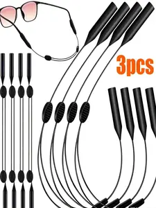 3-Pack Adjustable Sunglass Lanyard, Non-Slip Sunglass Strap, Stretchable Sports Sunglasses Cord, Outdoor Activity Gear