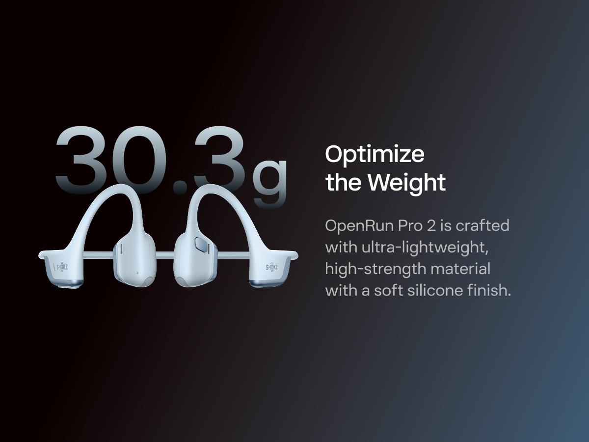 SHOKZ OpenRun Pro 2 - Open-Ear, Bone Conduction Sport Headphones - Sweat Resistant, Workout Headphones with Deep Bass and Smart Mic SHOKZ OpenRun Pro 2 - Open-Ear, Bone Conduction Sport Headphones - Sweat Resistant, Workout Headphones with Deep Bass and Smart Mic